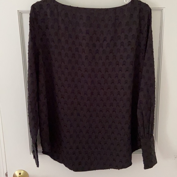 Ann Taylor Black Textured Long-sleeve Top - Picture 3 of 4